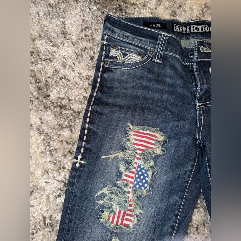 Affliction Women's Jade Brynn Patriot Wash Bootcut Jeans - Picture 5 of 9